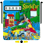 Gottlieb® Stock Car pinball artwork - click to view products featuring this design
